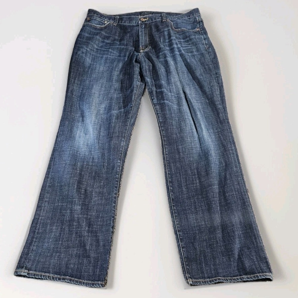 Lucky Brand 361 Vintage Straight Jeans Mens 40x32 Selvedge Denim Distressed Hem